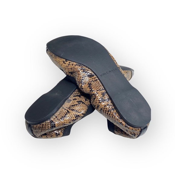 Cole Haan ⌘ Deltona Cap Toe Gore Leather Ballet Flats ⌘ Brown Snakeskin ⌘ 7.5M - Picture 13 of 16